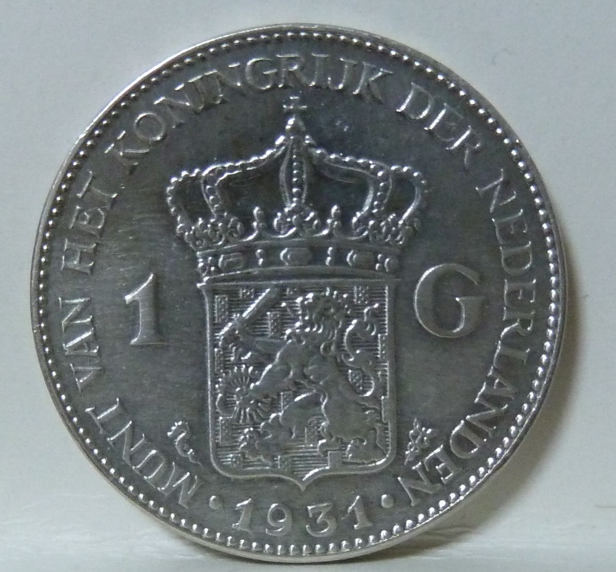オランダ　ウィルヘルミナ女王　2・1/2ギルダー  1929年大型銀貨